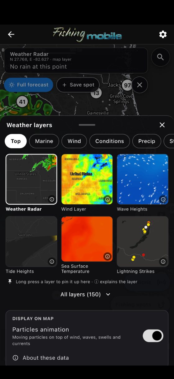 Weather map layers