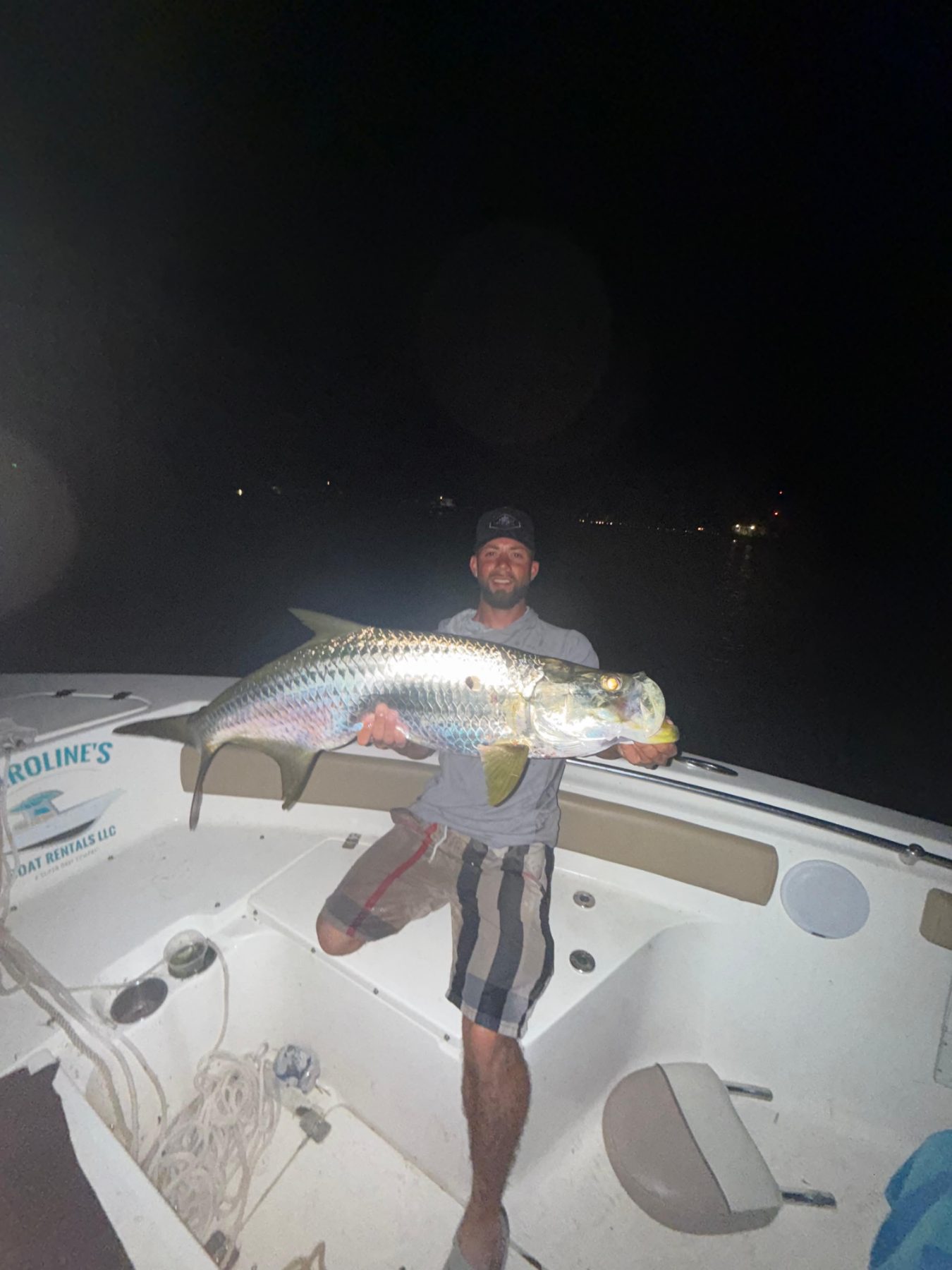 A tarpon held up at twilight on the way in
